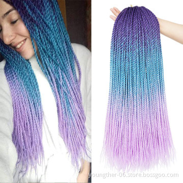 Crotchet Synthetic Braiding Hair Senegalese Crochet Twist Braid Hair Ombre Box Braid Extension